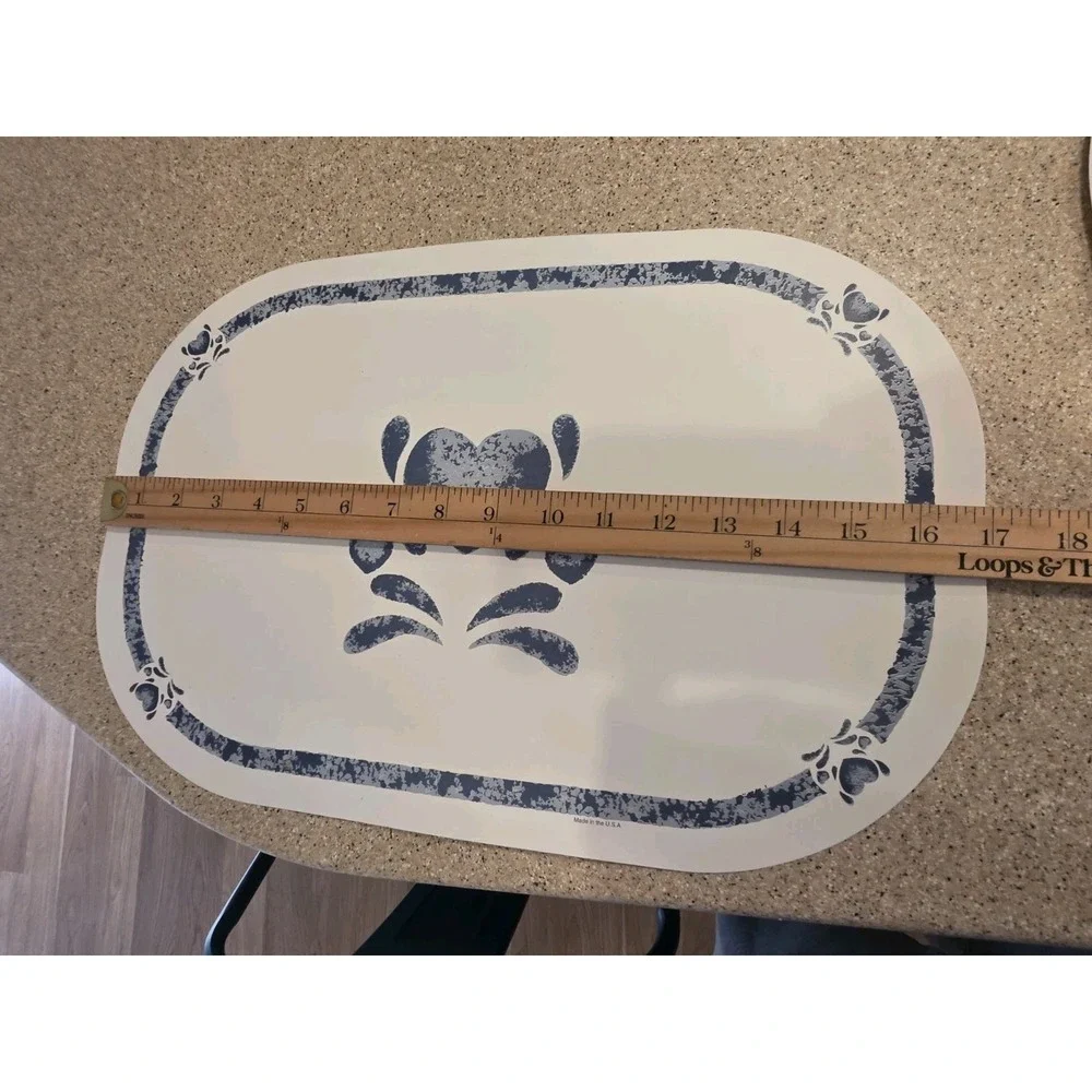 12 Corelle Coordinates Blue Hearts Decofoam Reversible Placemats Made in USA💙